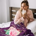 thumbnail image 2 of Wife Gifts from Husband- to My Wife Blanket -Mothers Day Birthday Wedding Anniversary for Wife from Husband Romantic-Purple Cozy Soft Rose Wife Plush Blanket Throw Blankets 50x60 Inch, 2 of 5