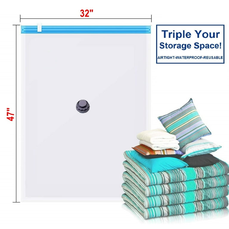 8 Pack Jumbo Vacuum Space Saver Storage Compress Bag Durable 3 Mil Thick Bag - Wardrobes and Closets
