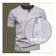 thumbnail image 3 of . Playeras Hombre Camisa Henley Manga Corta Casual Cuello V, 3 of 4