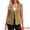 Light Brown, variant on DARING DIVA Women's V Neck Patch Pockets Button Down Sleeveless Jacket S Blue