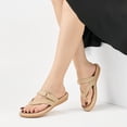 thumbnail image 6 of Ecetana Women's Flats Sandals Walking Thong Sandals Summer Beach Flip Flops with Adjustable Strap, 6 of 8