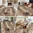 thumbnail image 6 of Retro Country Stars Washable Area Rug 5 x 7 ft Faith Love Home Berries Farmhouse Brown Striped, Soft Non Slip Rugs Stain Repellent Indoor Felt Carpet for Living Dining Room Bedroom Home Office, 6 of 9