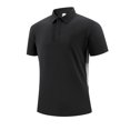 thumbnail image 2 of JSheng Men's Fashionable Button Sports Top Casual Sports Solid Color Short Sleeved Lapel T-shirt, 2 of 5