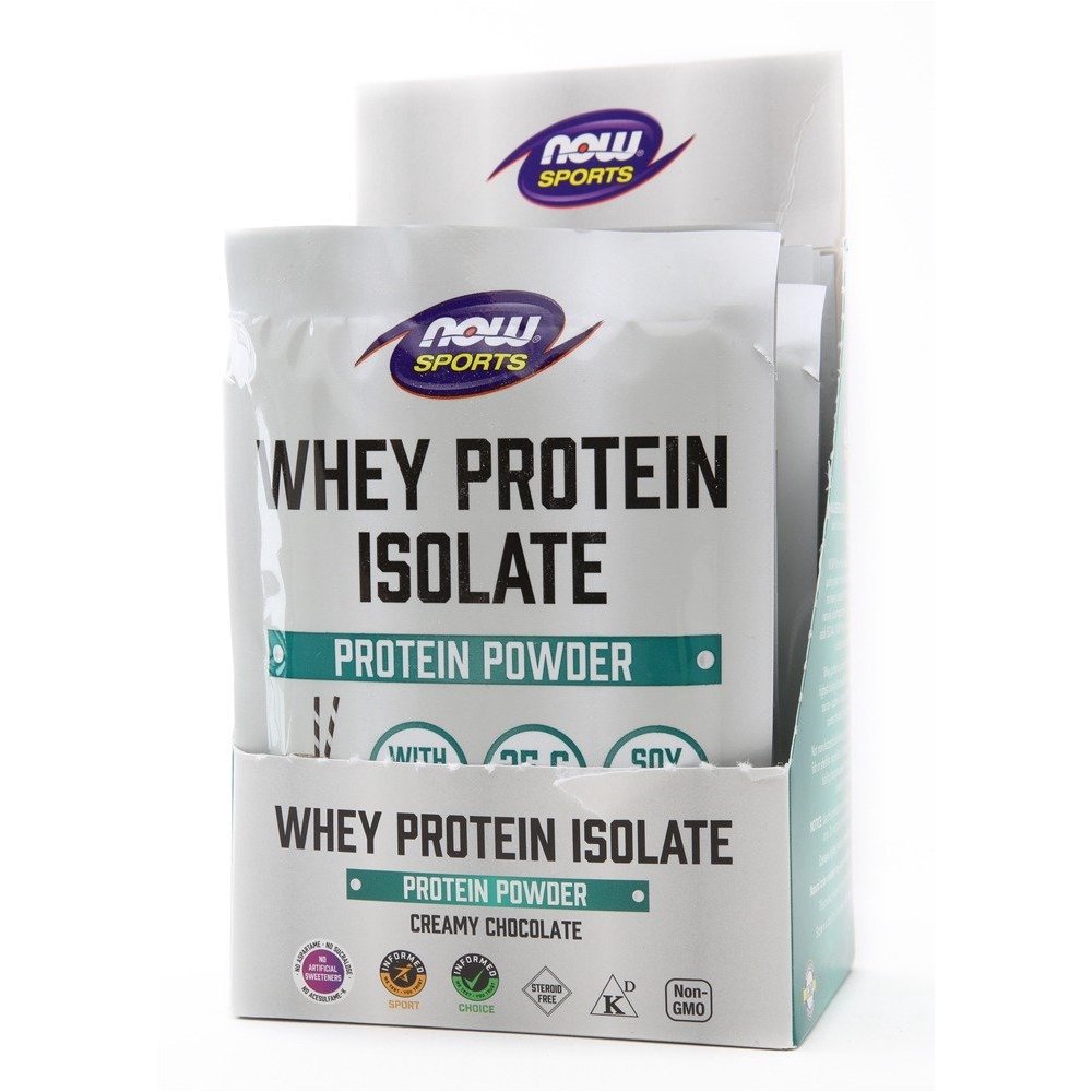NOW Foods Whey Protein Isolate Powder Creamy Chocolate 8 Packet(s
