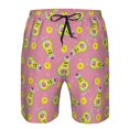 thumbnail image 3 of Honeii's Avocado And Sun Print Men's Casual Shorts with Drawstring，Swim Trunks Quick Dry Beach Shorts, 3 of 5