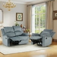 thumbnail image 7 of Bonzy Home Manual Reclining Couch Set — 1-Seat Recliner & Reclining Loveseat, 2-Piece Sofa Set for Living Room & Office, Gray, 7 of 7