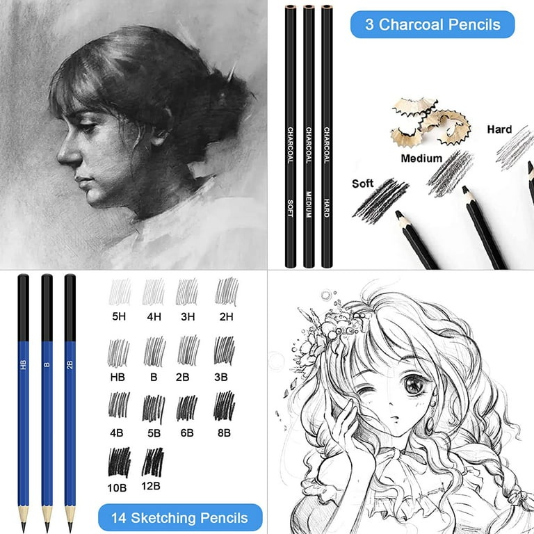 Art Supplies Drawing Supplies 84-Pack , Sketching Art Kit /Stuff Diverse art  Pencils, Ideal Gift for Beginners Professional Artists Teens Adults 