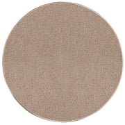 Ambiant Broadway Collection Solid Color Indoor Outdoor Area Rug Beige - 2' Round