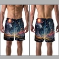 thumbnail image 3 of luoweisi Men's Beach Shorts Quick Dry Swim Trunks with Mesh Lining Galaxy L, 3 of 5