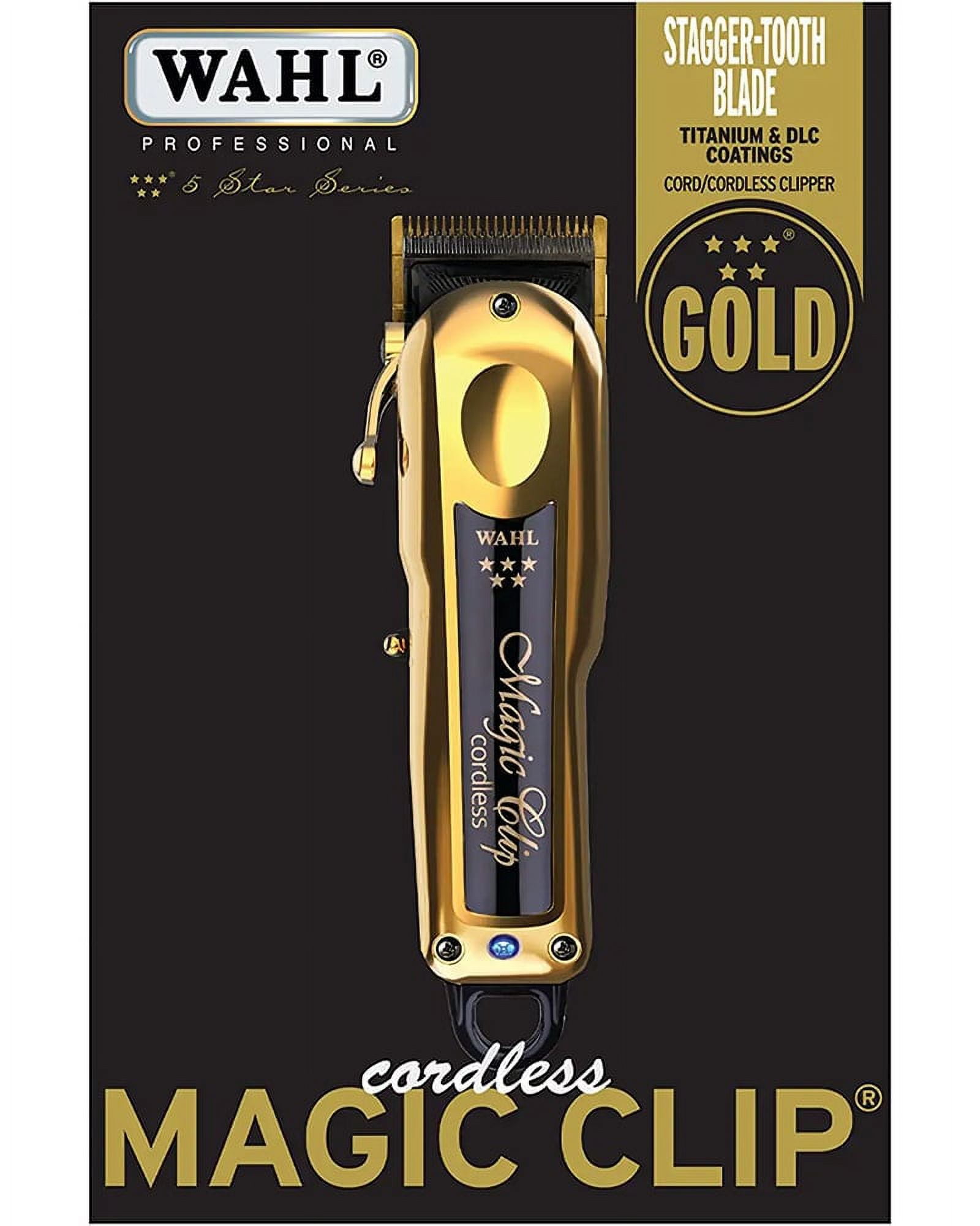 Wahl Professional 5-Star Cordless Magic Clip w/Stand - Limited Gold Edition