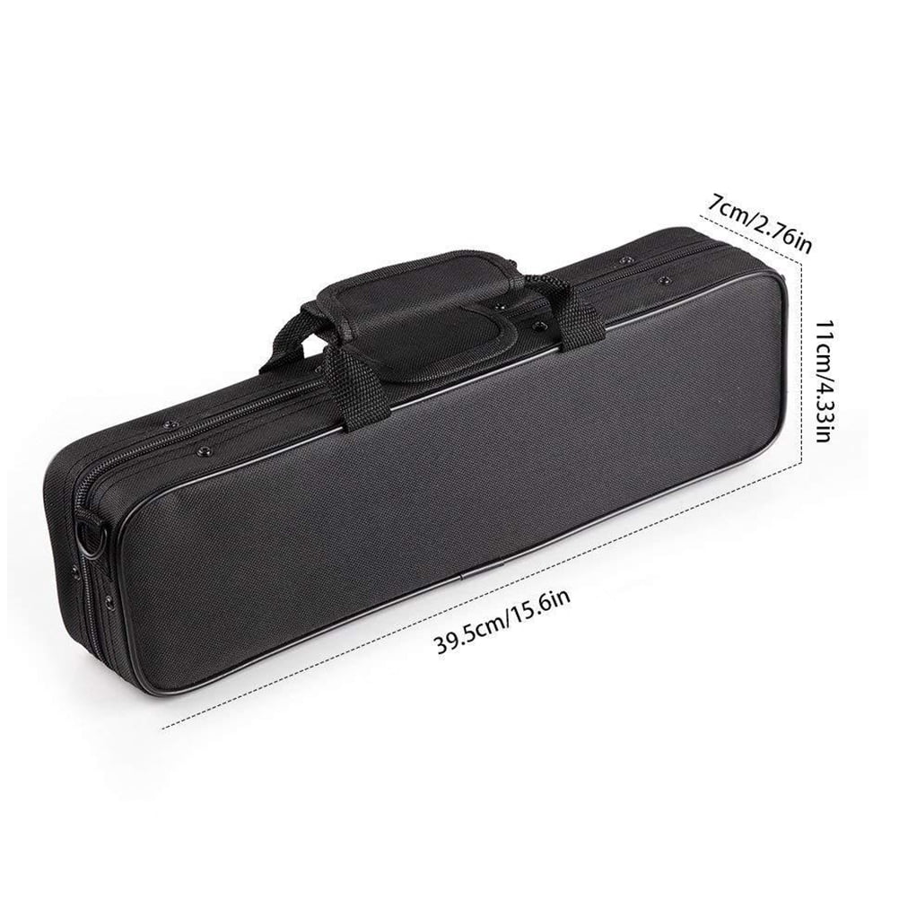 Mutmorningal Professional 1Pc Flute Case with 16-Hole Design, Single Shoulder Carrying Case for Flute, Black