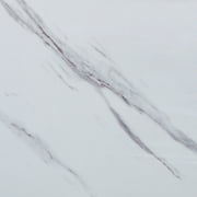 Dundee Deco Peel and Stick Vinyl Flooring, White Faux Marble Patina Vinyl Floor Tiles, 12" x 24" each, 10-pack/20 sq.ft.