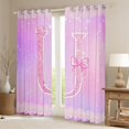 thumbnail image 2 of Manfei Initial Letter U Curtains and Drapes,Chic Bow Tie Black Out Curtains,Galaxy Starry Sky Curtains Pack of 2 (52x63 Each) For Girl,Breathable Bedroom Decoration, 2 of 6