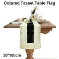 thumbnail image 2 of 1pcs Boho Table Runner for Home Decor Farmhouse Rustic Table Runner with Tassels for Dining Bedroom Decor Rustic Bridal(30x180cm), 2 of 5