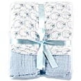 thumbnail image 4 of Hudson Baby Infant Boy Cotton Muslin Swaddle Blankets, Blue Sheep, One Size, 4 of 4