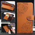 thumbnail image 4 of for iPhone 16 Pro Max Wallet Case with Credit Card Holder, Flower Pattern Flip PU Leather Stand Shockproof Protective Phone Cover for iPhone 16 Pro Max Magnetic Clasp Purse Case, Brown, 4 of 10
