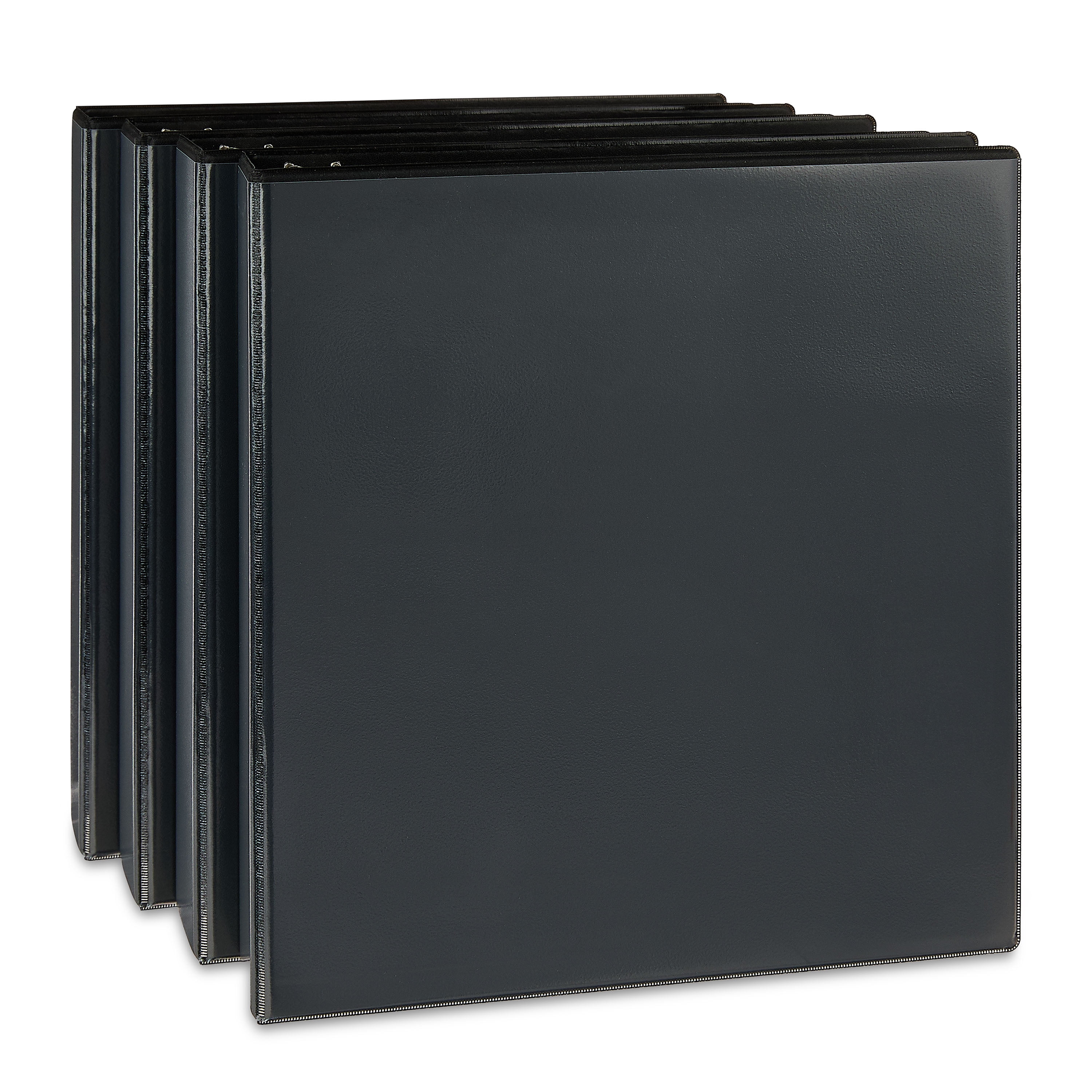 Pen+Gear 1.5-inch D-Ring Binders, Durable View, 4 Count, Black
