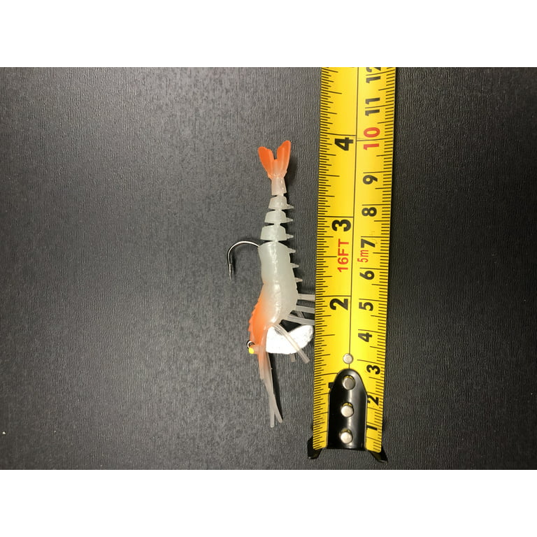 Mojo Tackle Co. 4 Piece Set 12g 70mm Soft Plastic Artificial Shrimp Bait Pineapple Express, Green