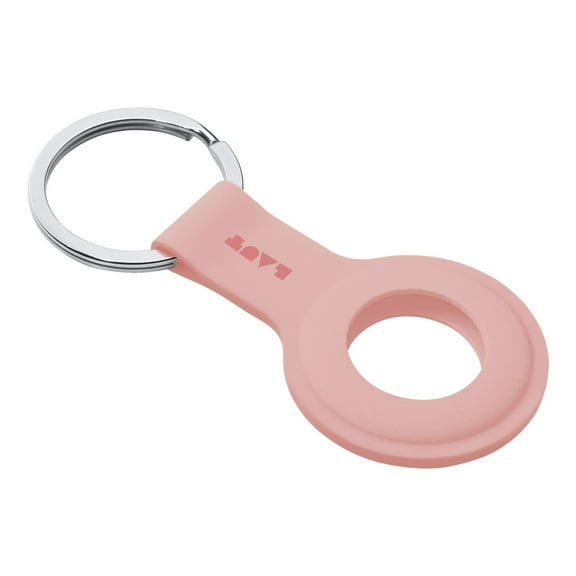 LAUT Huex Tag Airtag Case | Easy Grip Durable Silicone Case with Keyring | Blush Pink