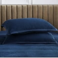 thumbnail image 3 of Pavish Export Waffle Cotton Duvet Cover In Navy Blue 100% Cotton Waffle Weave Bedding Set with 2 Pillow Shams Comforter and Quilt Cover Over Size 98X120, 3 of 4