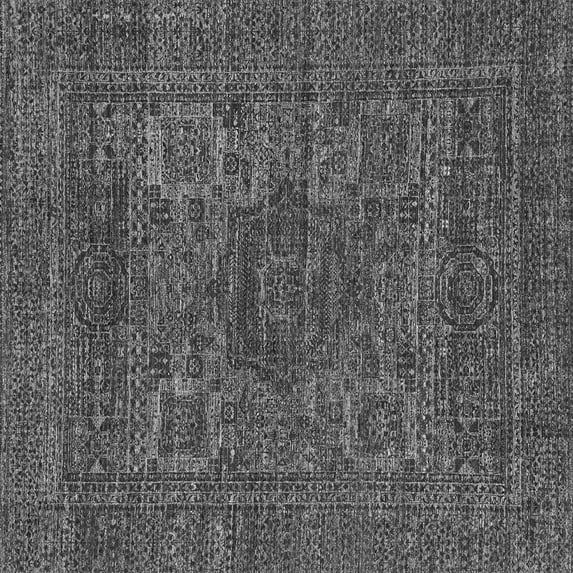 Ahgly Company Indoor Square Abstract Gray Modern Area Rugs, 7' Square