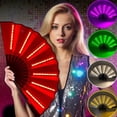 thumbnail image 6 of Large Rave Fan, Led Light Up Hand Fan, Handheld Folding Fan with Remote Control, Cool Multifunction Glowing Stage Performance Props Fans for Party Birthday Wedding (White), 6 of 8