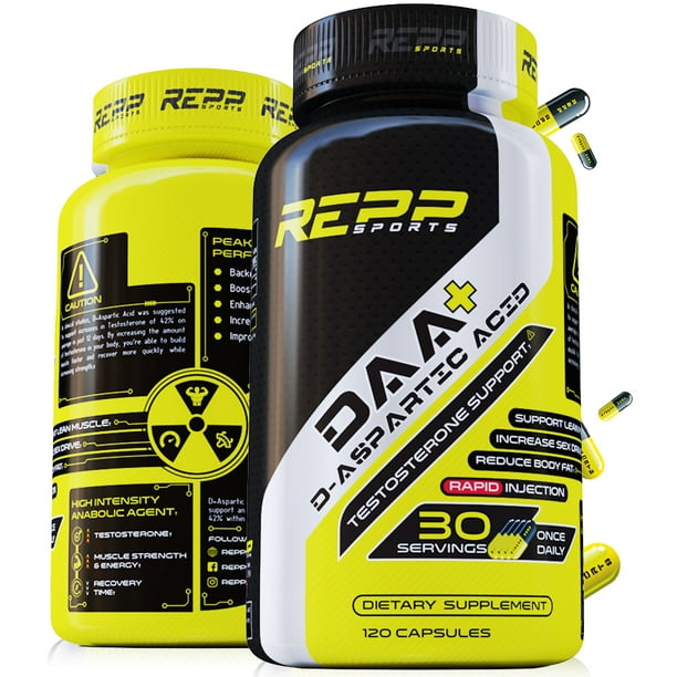 Repp Sports DAA+ DAspartic Acid (120 Caps) Natural Testosterone