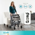 thumbnail image 4 of Stander Wonder Rollator Plus, Lightweight Folding Walker for Seniors with EZ Fold-N-Go Technology, Four Wheel Rolling Walker with Seat, Locking Brakes, Desert Sand, 4 of 7