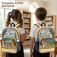 thumbnail image 4 of SEANATIVE See Through School Backpack for Kids Clear Transparent Bookbag Heavy Duty PVC Daypack Back to School Essential for Boys Girls Children, Mushroom Butterfly Polka Dots Beige, 4 of 7