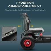 Aosom Ergonomic Pedal Go Kart Kids Ride-on Toy, Pedal Car with Tough, Wear-Resistant Tread, Go Cart Kids Car for Boys & Girls, Ages 5-12, Red