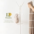 thumbnail image 5 of Coat Rack Freestanding - Coat Tree with Umbrella Holder, Metal Coat Rack Stand with 12 Hooks, Modern Coat Hanger Stand for Entryway, Purse Rack Hat Rack Stand for Living Room Bedroom Office, 5 of 18