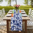 thumbnail image 4 of Blue Spring Floral 70 Inch Table Runner, Summer Flowers Farmhouse Botanical Farmhouse Dresser Scarf Cotton & Linen Tablerunner for Dining/Kitchen Island/Holiday Party Décor 13" x 70", 4 of 9