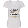 thumbnail image 3 of Inktastic Queen of Dominoes Women's V-Neck T-Shirt, 3 of 5