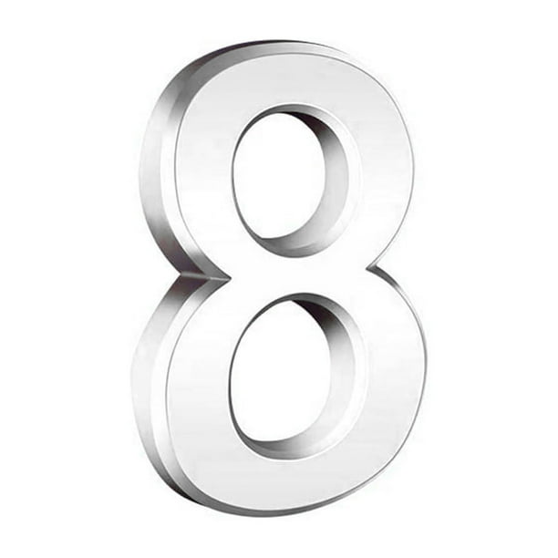3 Inch Silve Modern House Numbers Mailbox Numbers 0-9 Self-Adhesive Street Door Home Address Metal Numbers For Outside Or Inside Signs Easy Install
