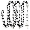 thumbnail image 1 of Collar de rosario VentDepot CatholicDivin08 3Pzas 57cm 2.2x3.7cm Cruz Cuentas 8mm Vidrio Negro, 1 of 1