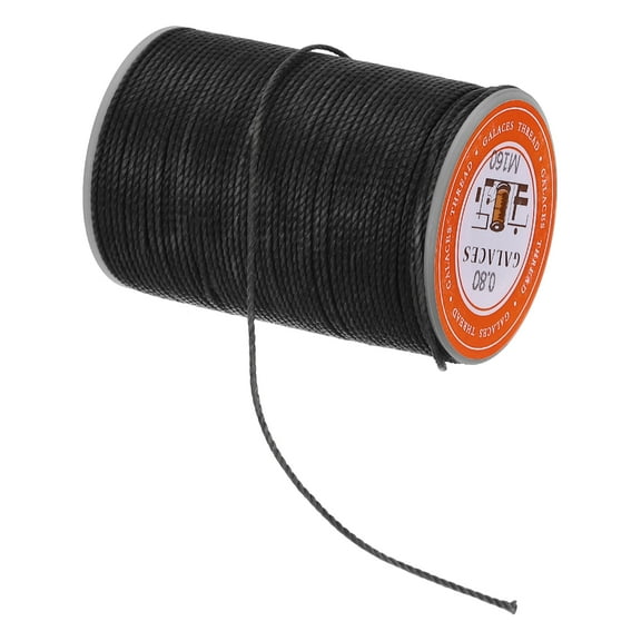 Waxed Cord 0.8mm 60 Yards Wax Bead Leather Thread for Jewelry Making Leather Sewing Black
