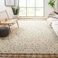 thumbnail image 2 of SAFAVIEH Blossom Kelvin Abstract Wool Area Rug, Ivory/Taupe, 8' x 8' Square, 2 of 8