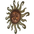 thumbnail image 5 of DecMode Copper Metal Sun Wall Decor with Smiling Face and Curved Rays, 5 of 7