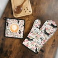 thumbnail image 5 of Husky and Pink Flower Kitchen Oven Mitt and Pot Holder Sets 2 Pcs for Baking, Cooking and Grilling, Heat Resistant Up To 392 °F, 5 of 7