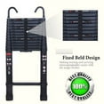 thumbnail image 4 of Dayplus 16.4ft/5M Ladder Step Ladder Max Load 330LBS Heavy Duty Telescopic Ladder with Roof Hook Black Portable Folding, 4 of 5