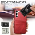 thumbnail image 3 of Allytech Case for Samsung Galaxy S24 with 2 Card Slots, Dual Protection Shockproof Anti-Scratch Case, Premium PU Leather Slim Lightweight Wallet Phone Case for Women&Men - Red, 3 of 6