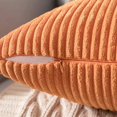 thumbnail image 2 of Fundas de almohada de pana naranja para una decoración acogedora de otoño, fundas de cojín cuadradas suaves y sólidas con encanto rústico otoñal, 2 of 3