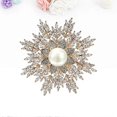 thumbnail image 3 of Zircon Snowflake Brooch Cardigan Suit Brooch Decor Delicate Snowflake Brooch (Golden), 3 of 3
