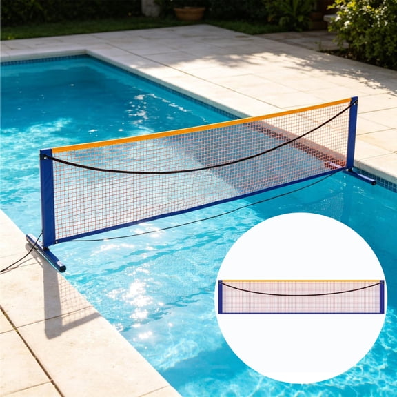 Pool Volleyball Net,Volleyball Net for Pool,Badminton Net Badminton Pickleball Net Foldable Replacement Net Volleyball Net for Backyard Entertainment Garden Gym(Multicolor 7ft)