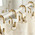 thumbnail image 6 of FEOLGEHLY Shower Curtain Hooks, 12 Pcs Shower Curtain Rings, Stainless Steel Black Shower Curtain Hooks, Curtain Rings Rust Proof, Smooth Sliding Anti-Drop Double Shower Rings for Curtain (Gold), 6 of 6