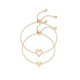 thumbnail image 1 of Set de pulseras PAVOI chapadas en oro de 14K con dijes de corazón ajustables, 1 of 6