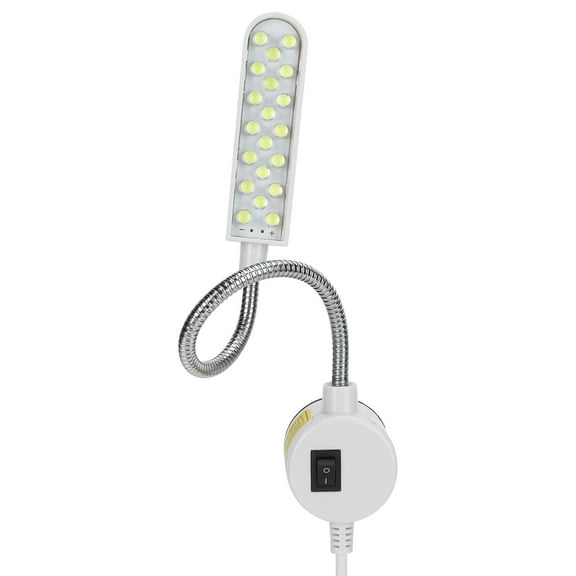LED Work Light for Sewing Machine 7.9 Inch Gooseneck LED Light with Mounting Base Bendable 20 Lights Energy Saving White Light 6000K Gooseneck Work Light for Studio Bedroom Study Room