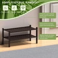 thumbnail image 6 of 3 Tier Bamboo Shoe Rack For Closet Free Standing Wood Shoe Shelf Storage Organizer For Entryway Small Space Stackable 27"X11"X20", 6 of 10