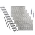 thumbnail image 1 of FASÄDE Monaco Decorative Vinyl Backsplash 15 sq ft Kit in Crosshatch Silver, 1 of 2