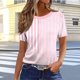 thumbnail image 2 of Tops de Cuello Redondo para las Mujeres de Manga Corta Impresa Casual, Camiseta de Moda para Uso Diario Y de Fiesta, 2 of 6